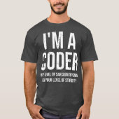 Im Kopf mein Niveau Sarcasm Funny Coder T-Shirt (Vorderseite)