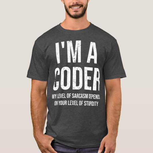 Im Kopf mein Niveau Sarcasm Funny Coder T-Shirt (Vorderseite)