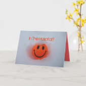 Im Krankenhaus? Ein glückliches Gesicht im Schnee Karte (Gelbe Blume)