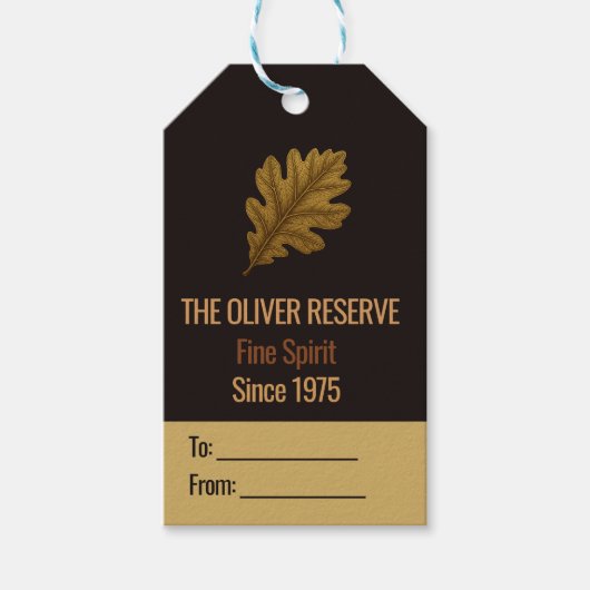 Im Laufe der Zeit Perfektioniert | Whisky-Feier Geschenkanhänger (Vorderseite)