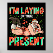I'm Laying On Your Present Christmas Santa Retro X Poster (Vorne)
