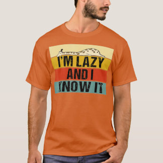 Im Lazy und ich weiß es Funny Retro Lazy Giraffe T-Shirt