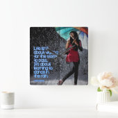 Im Leben geht es nicht darum, den Sturm warten, Quadratische Wanduhr (Zuhause)