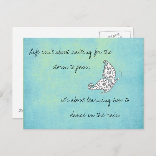 Im Leben geht es nicht darum, Postkarte Warten (Vorne/Hinten)