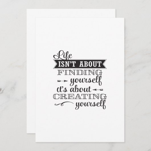 Im Leben geht es nicht darum, sich selbst zu finde Einladung (Vorne/Hinten)