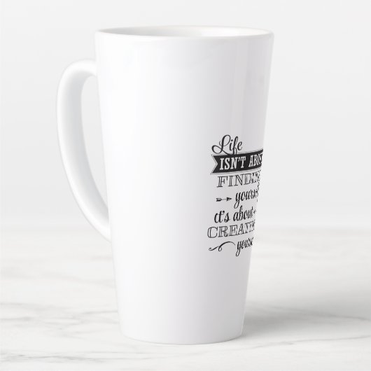 Im Leben geht es nicht darum, sich selbst zu finde Milchtasse (Linke Ecke)