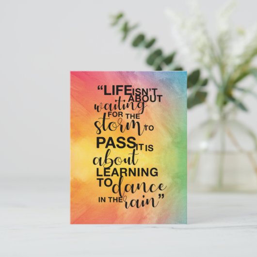 "Im Leben geht es nicht" Zitat Postkarte (Stehend Vorderseite)