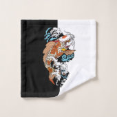 Im Leben geht es um Balance. Japanischer Koi-Karpf Badhandtuch Set (Waschlappen)