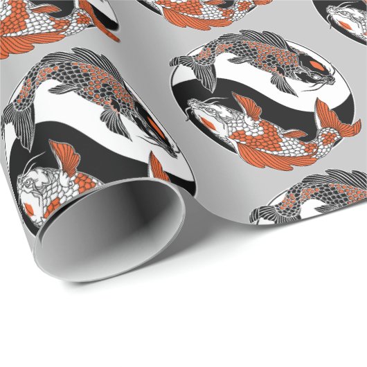 Im Leben geht es um Balance. Zwei koi- und yin-jan Geschenkpapier (Rolleneckpunkt)