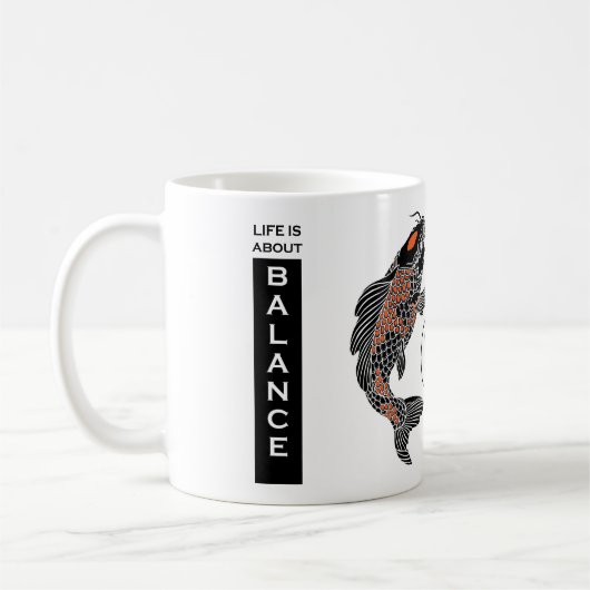 Im Leben geht es um Balance. Zwei koi- und yin-jan Kaffeetasse (Links)