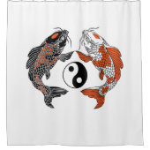 Im Leben geht es um Balance. Zwei koi- und Yin-Yan Duschvorhang (Vorderseite)