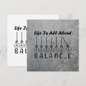 Im Leben geht es um die Balance motivierend Inspir Dankeskarte (Vorne/Hinten)