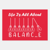Im Leben geht es um die Balance motivierend Inspir Geschenkpapier Set (Vorderseite 2)