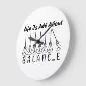 Im Leben geht es um die Balance motivierend Inspir Große Wanduhr (Winkel)