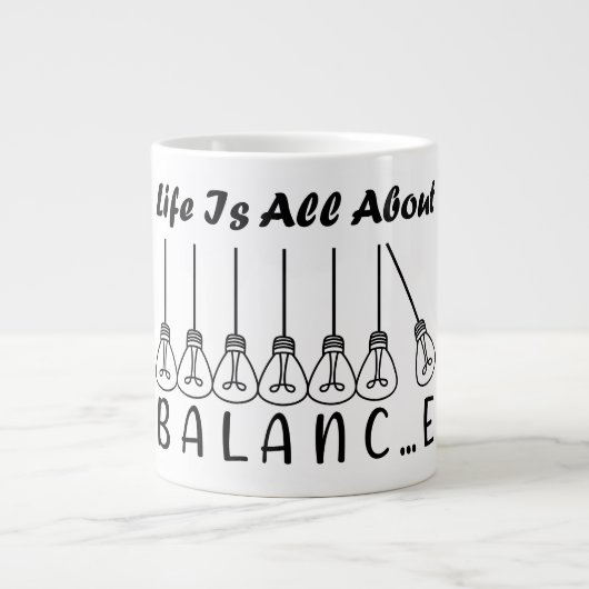 Im Leben geht es um die Balance motivierend Inspir Jumbo-Tasse (Vorderseite)