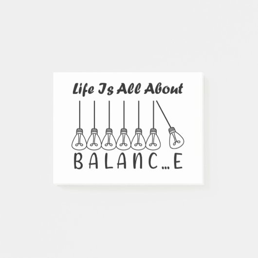 Im Leben geht es um die Balance motivierend Inspir Post-it Klebezettel (Vorderseite)