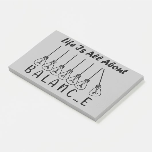 Im Leben geht es um die Balance motivierend Inspir Post-it Klebezettel (angewinkelt)