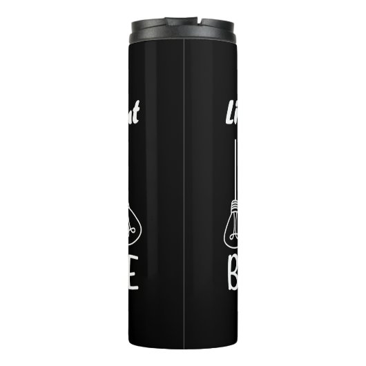 Im Leben geht es um die Balance motivierend Inspir Thermosbecher (Rückseite)