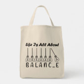 Im Leben geht es um die Balance motivierend Inspir Tragetasche (Rückseite)