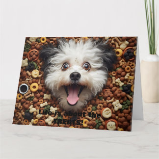 Im Leben geht es um die Grußkarte der Leckereien Karte