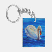 Im Leben geht es um die Reise - Schwan Schlüsselanhänger (Vorderseite links)
