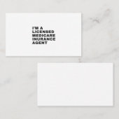 I'M LICENSED MEDICARE INSURANCE AGENT VISITENKARTE (Vorne/Hinten)