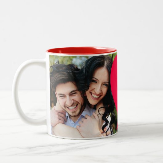 im Liebegewohnheits-Foto Zweifarbige Tasse (Links)