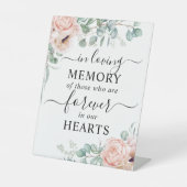 Im liebenden Gedächtnis blush rosa Bläschen Sockelschild (Vorderseite)