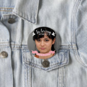 Im liebenden Speicher rosa Band weiß Taube Foto Button (Beispiel)