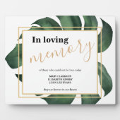 Im liebevollen Gedächtnis Leaf Hochzeitszeichen Ta Fotoplatte (Vorderseite)