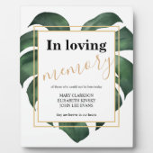 Im liebevollen Gedächtnis Leaf Hochzeitszeichen Ta Fotoplatte (Vorderseite)