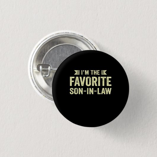 Im Lieblingsson im Gesetz Funny Family Spaß Son Button (Vorne & Hinten)