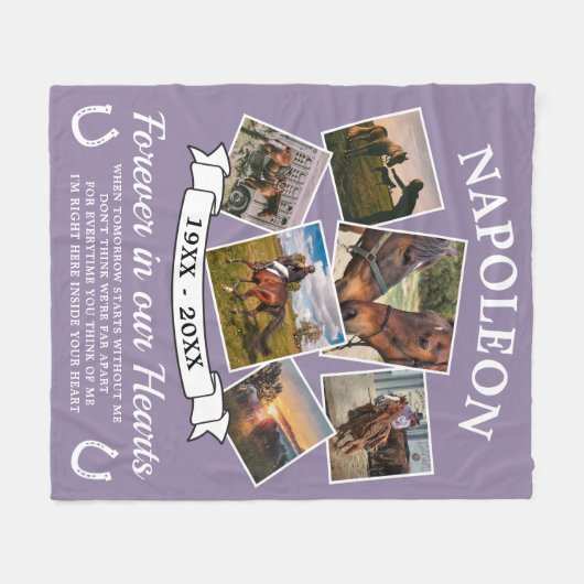 Im Lila Gedächtnispferd Fleecedecke (Vorderseite (Horizontal))