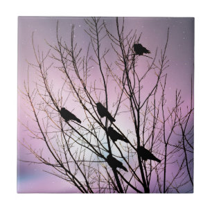 Im lila Nachthimmel Fliese