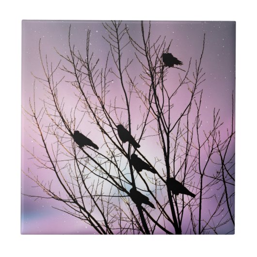 Im lila Nachthimmel Fliese (Vorderseite)