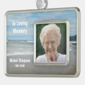 Im Love Memory Beach Foto Rahmen-Ornament Silber (Links)