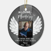 Im Love Memory Custom Foto, Name und Meldung Keramik Ornament (Links)