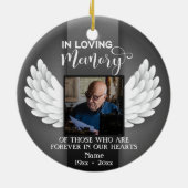 Im Love Memory Custom Foto, Name und Meldung Keramik Ornament (Hinten)