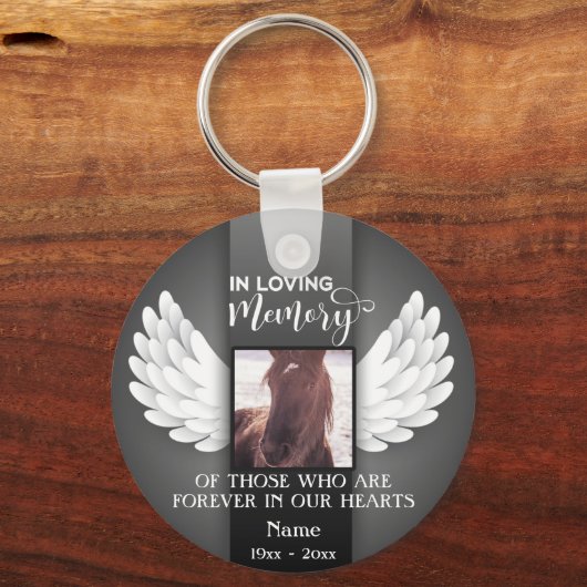 Im Love Memory Custom Foto, Name und Meldung Schlüsselanhänger (Vorderseite)