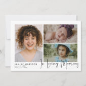 Im Love Memory Foto Collage Beileid Vielen Dank Dankeskarte (Vorderseite)