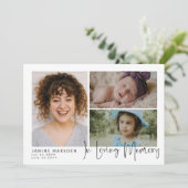 Im Love Memory Foto Collage Beileid Vielen Dank Dankeskarte (Stehend Vorderseite)