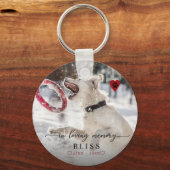 Im Love Memory Pet Foto Paw Print Monogram Schlüsselanhänger (Vorderseite)