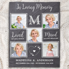 Im Love Memory Remembranation Custom 5 Picture Fleecedecke