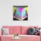Im Mädchen in Pyramidenwürfel sitzend Leinwanddruck (Insitu (Wohnzimmer))
