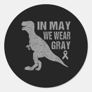Im Mai tragen wir das Gray Brain Cancer Awareness  Runder Aufkleber