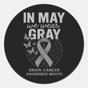 Im Mai tragen wir den Monat des Gray Brain Cancer  Runder Aufkleber