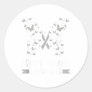 Im Mai tragen wir ein graues Hirnkrebsbewusstsein  Runder Aufkleber