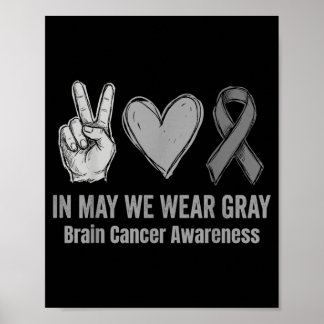 Im Mai tragen wir Grau Hirntumor-Bewusstsein Gehir Poster