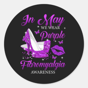Im Mai tragen wir Lila High Heels Fibromyalgie Awa Runder Aufkleber
