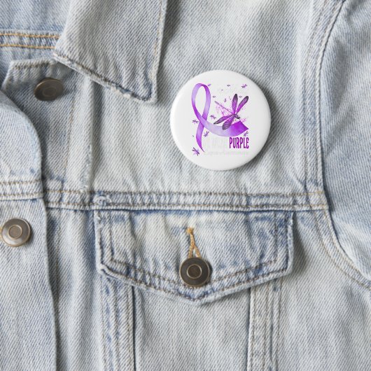 Im Mai tragen wir Lila Lupus Bewusstsein Dragonfly Button (Beispiel)